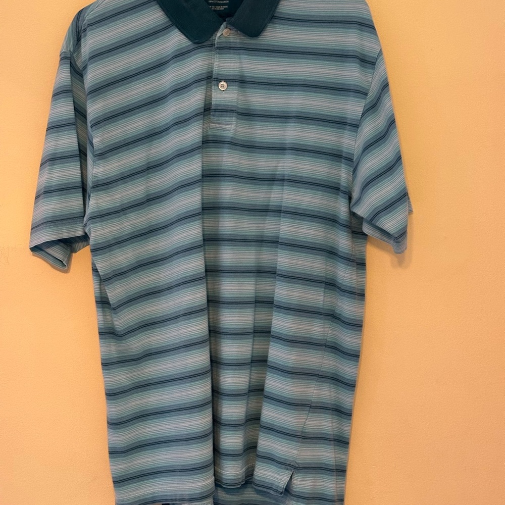 St. John's Bay Blue Striped Polo Shirt